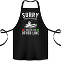 Funny Fishing Fisherman On the Other Line Cotton Apron 100% Organic Black