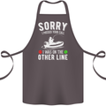 Funny Fishing Fisherman On the Other Line Cotton Apron 100% Organic Dark Grey