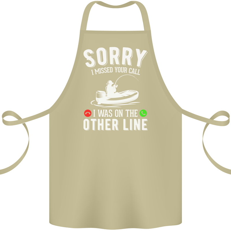 Funny Fishing Fisherman On the Other Line Cotton Apron 100% Organic Khaki