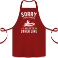 Funny Fishing Fisherman On the Other Line Cotton Apron 100% Organic Maroon