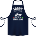 Funny Fishing Fisherman On the Other Line Cotton Apron 100% Organic Navy Blue