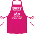 Funny Fishing Fisherman On the Other Line Cotton Apron 100% Organic Pink