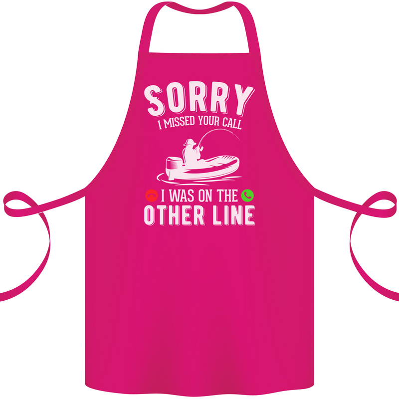 Funny Fishing Fisherman On the Other Line Cotton Apron 100% Organic Pink