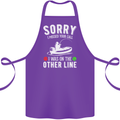 Funny Fishing Fisherman On the Other Line Cotton Apron 100% Organic Purple