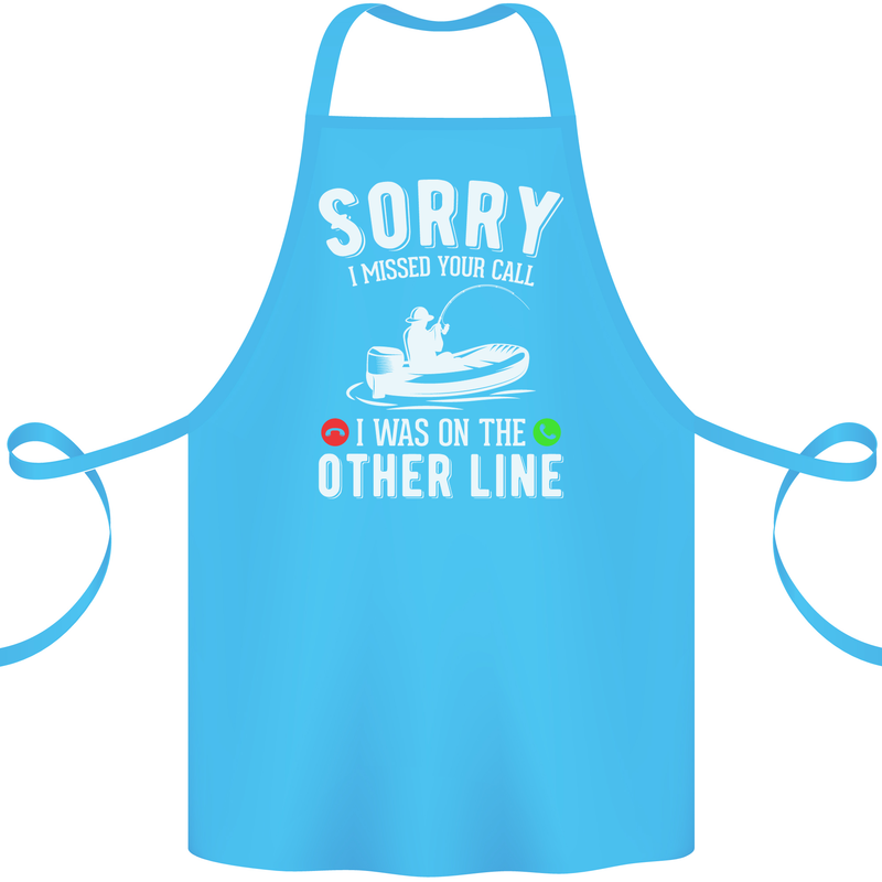 Funny Fishing Fisherman On the Other Line Cotton Apron 100% Organic Turquoise