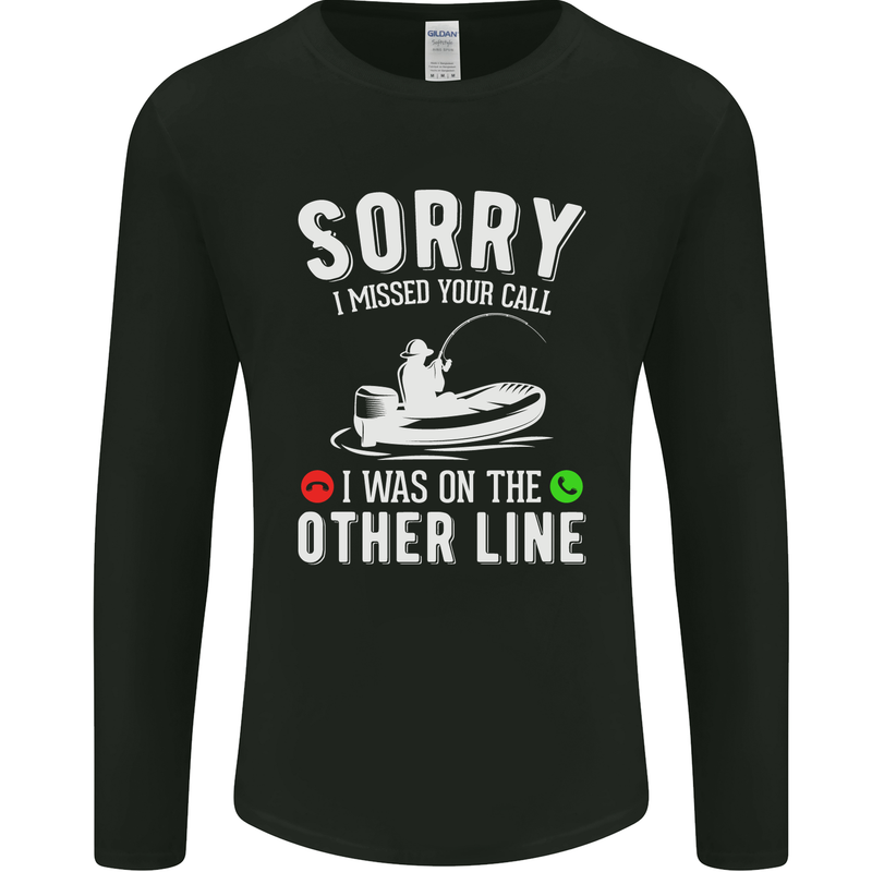Funny Fishing Fisherman On the Other Line Mens Long Sleeve T-Shirt Black