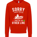 Funny Fishing Fisherman On the Other Line Mens Sweatshirt Jumper Bright Red