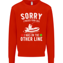 Funny Fishing Fisherman On the Other Line Mens Sweatshirt Jumper Bright Red