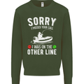Funny Fishing Fisherman On the Other Line Mens Sweatshirt Jumper Forest Green