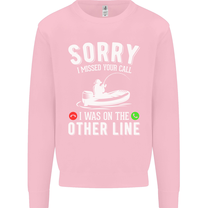 Funny Fishing Fisherman On the Other Line Mens Sweatshirt Jumper Light Pink