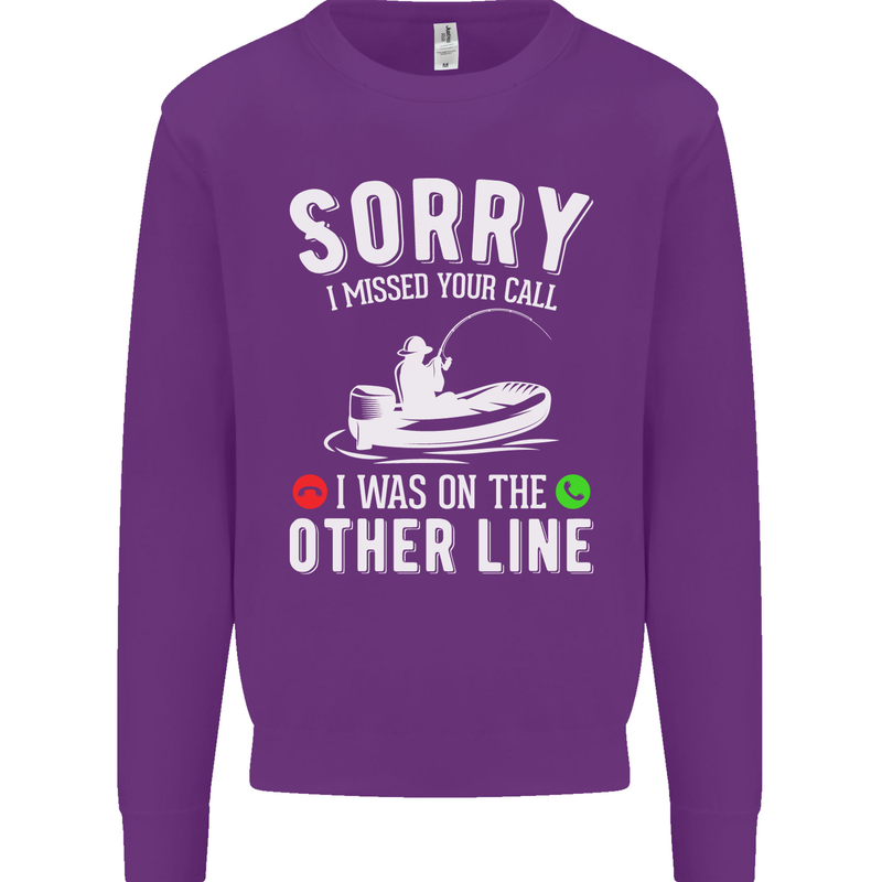Funny Fishing Fisherman On the Other Line Mens Sweatshirt Jumper Purple