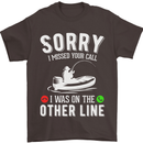 Funny Fishing Fisherman On the Other Line Mens T-Shirt Cotton Gildan Dark Chocolate