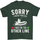 Funny Fishing Fisherman On the Other Line Mens T-Shirt Cotton Gildan Forest Green