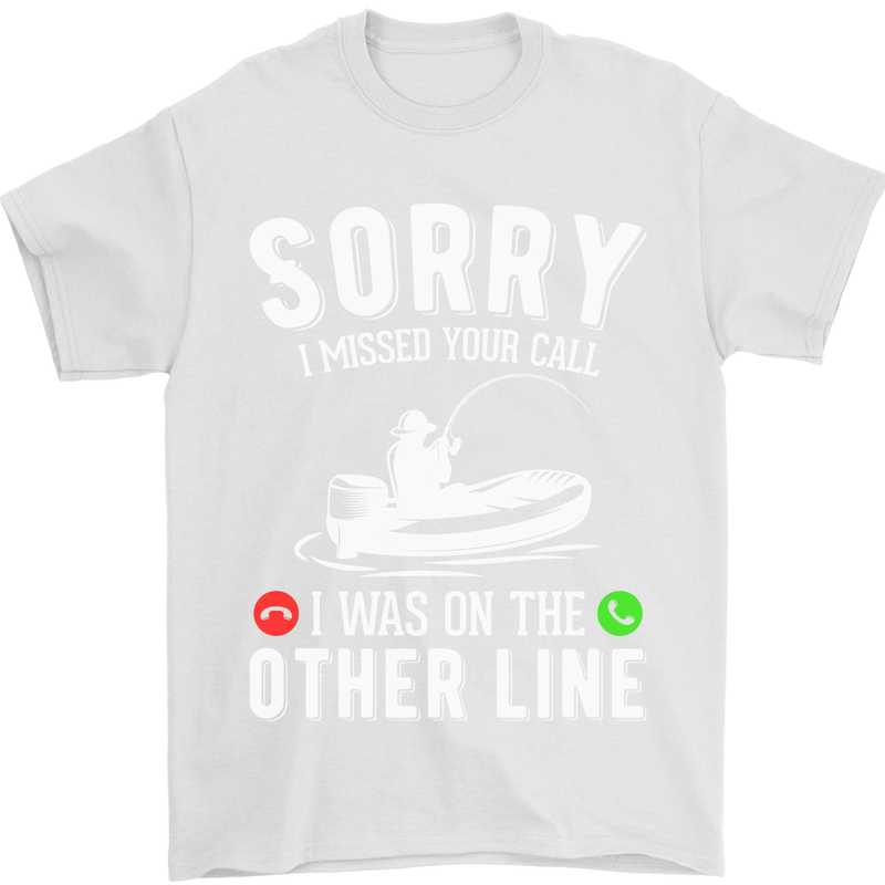 Funny Fishing Fisherman On the Other Line Mens T-Shirt Cotton Gildan White