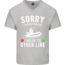 Funny Fishing Fisherman On the Other Line Mens V-Neck Cotton T-Shirt Sports Grey