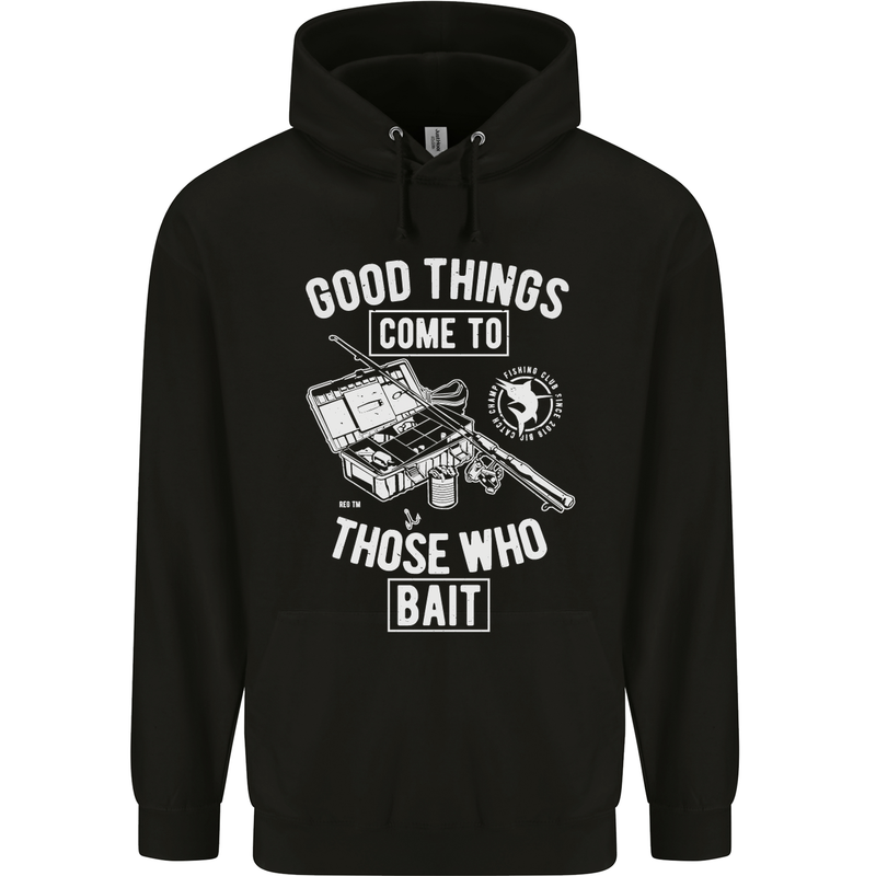 Funny Fishing Those Who Bait Fisherman Childrens Kids Hoodie Black