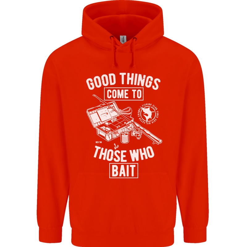 Funny Fishing Those Who Bait Fisherman Childrens Kids Hoodie Bright Red