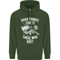 Funny Fishing Those Who Bait Fisherman Childrens Kids Hoodie Forest Green