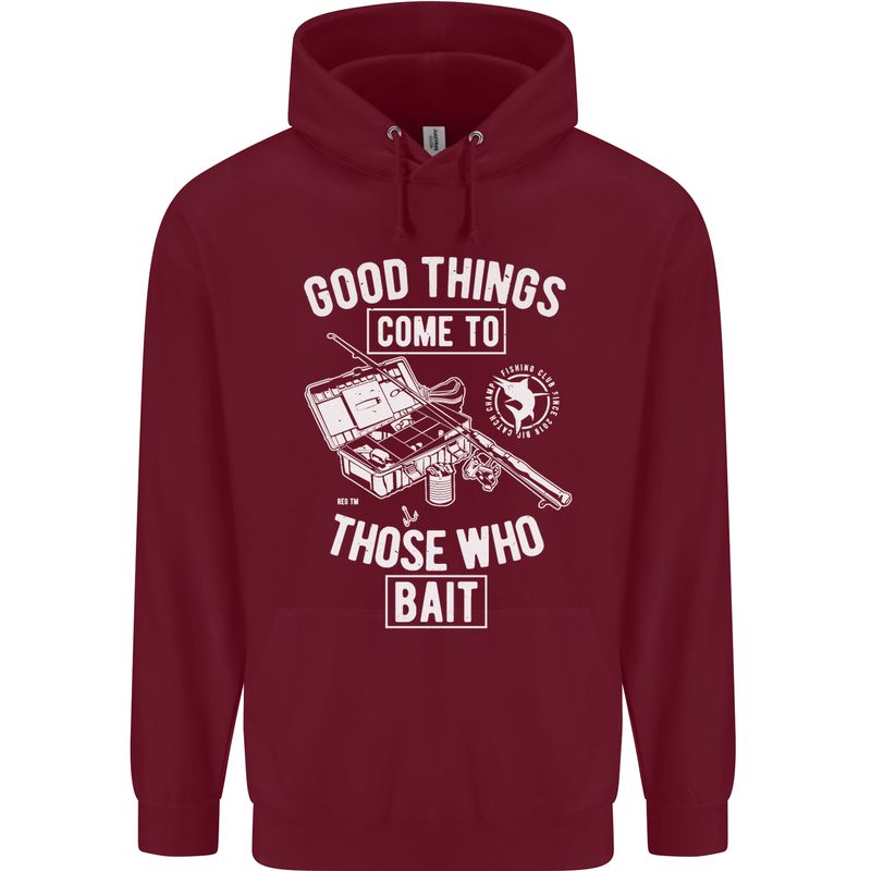 Funny Fishing Those Who Bait Fisherman Childrens Kids Hoodie Maroon