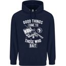 Funny Fishing Those Who Bait Fisherman Childrens Kids Hoodie Navy Blue