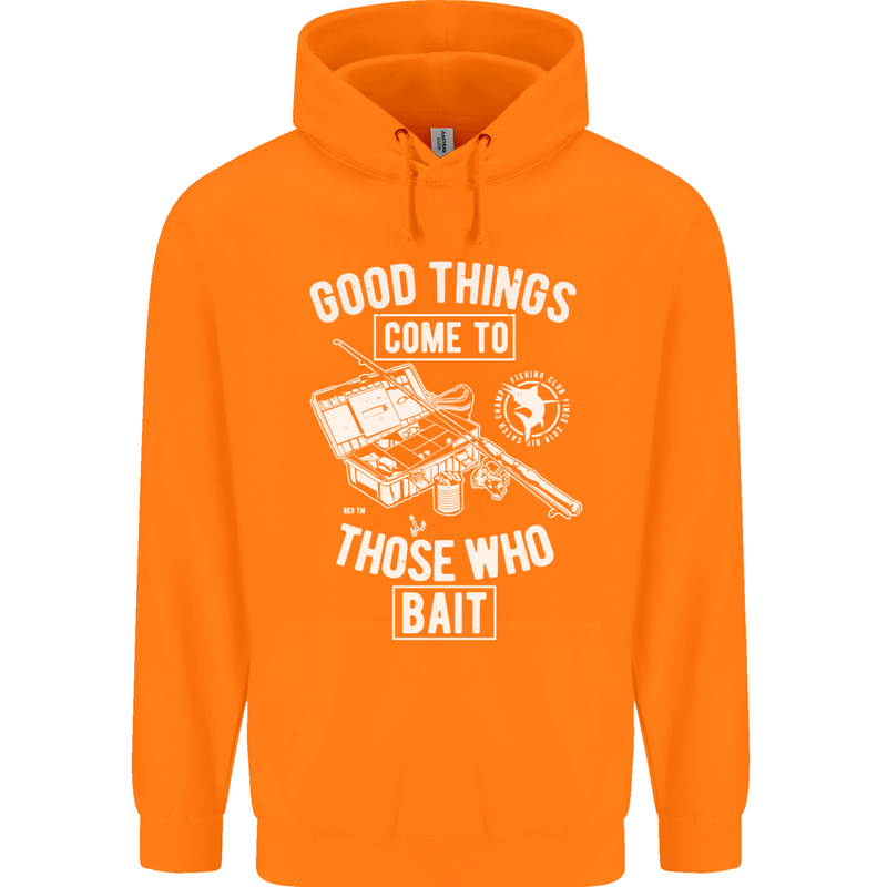 Funny Fishing Those Who Bait Fisherman Childrens Kids Hoodie Orange