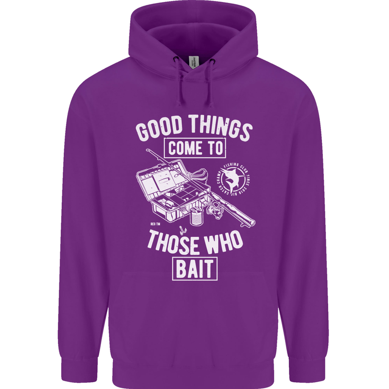 Funny Fishing Those Who Bait Fisherman Childrens Kids Hoodie Purple