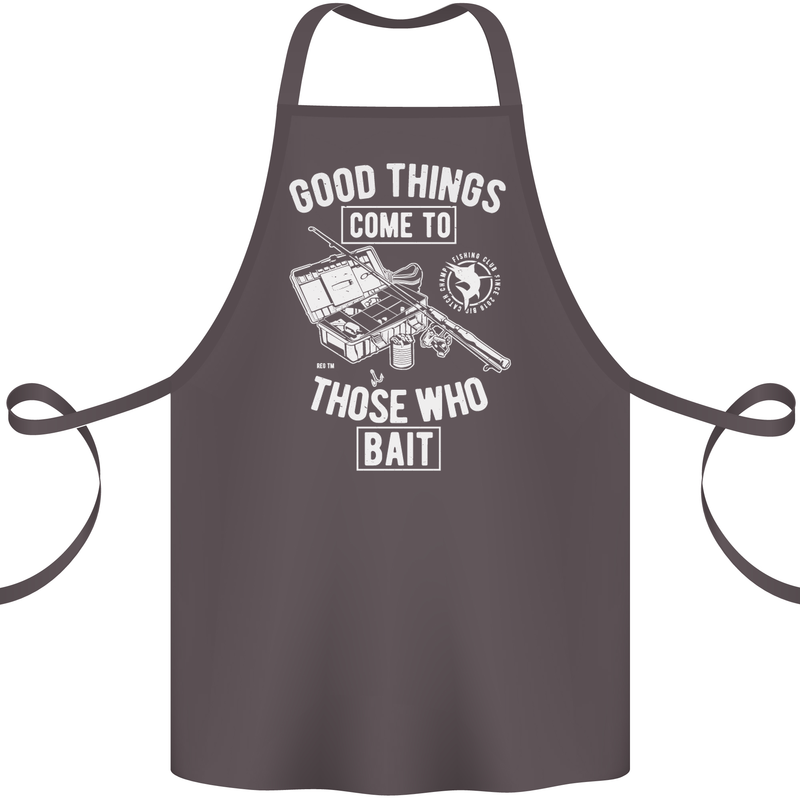 Funny Fishing Those Who Bait Fisherman Cotton Apron 100% Organic Dark Grey