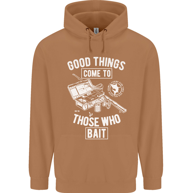 Funny Fishing Those Who Bait Fisherman Mens 80% Cotton Hoodie Caramel Latte