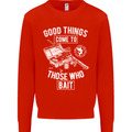 Funny Fishing Those Who Bait Fisherman Mens Sweatshirt Jumper Bright Red