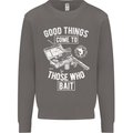 Funny Fishing Those Who Bait Fisherman Mens Sweatshirt Jumper Charcoal