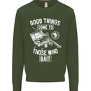 Funny Fishing Those Who Bait Fisherman Mens Sweatshirt Jumper Forest Green
