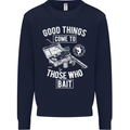 Funny Fishing Those Who Bait Fisherman Mens Sweatshirt Jumper Navy Blue