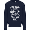 Funny Fishing Those Who Bait Fisherman Mens Sweatshirt Jumper Navy Blue