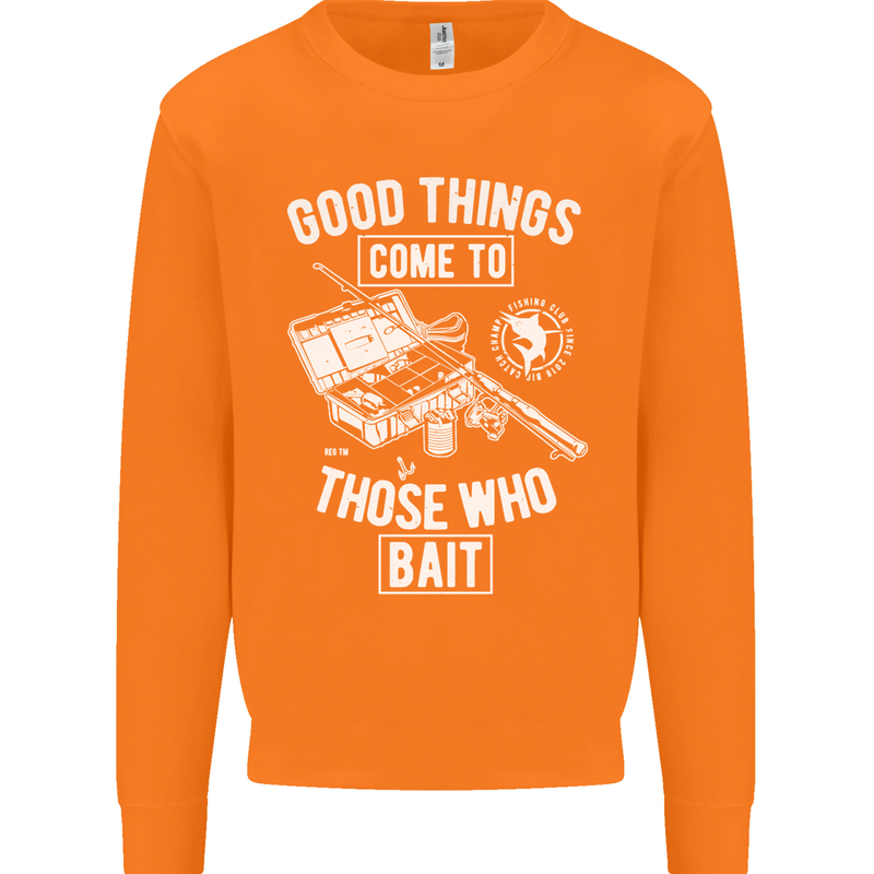 Funny Fishing Those Who Bait Fisherman Mens Sweatshirt Jumper Orange