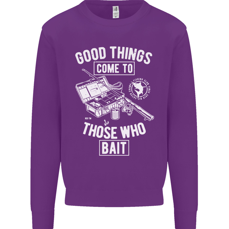 Funny Fishing Those Who Bait Fisherman Mens Sweatshirt Jumper Purple