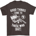 Funny Fishing Those Who Bait Fisherman Mens T-Shirt Cotton Gildan Dark Chocolate