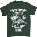 Funny Fishing Those Who Bait Fisherman Mens T-Shirt Cotton Gildan Forest Green