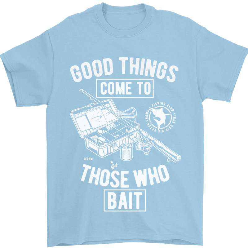 Funny Fishing Those Who Bait Fisherman Mens T-Shirt Cotton Gildan Light Blue
