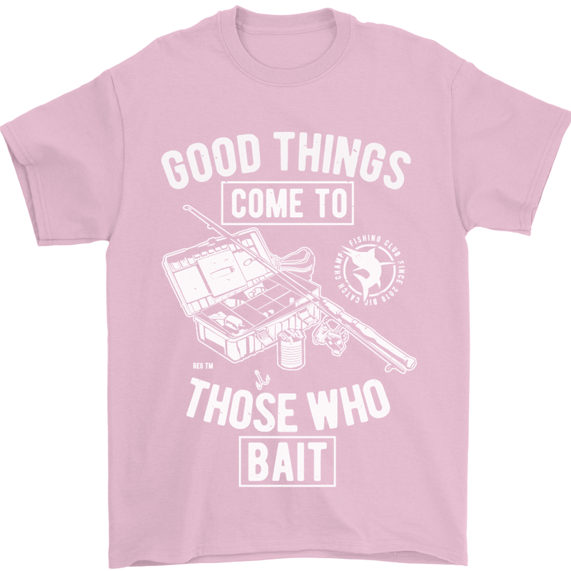 Funny Fishing Those Who Bait Fisherman Mens T-Shirt Cotton Gildan Light Pink