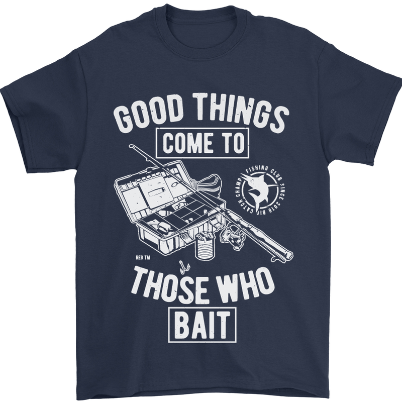 Funny Fishing Those Who Bait Fisherman Mens T-Shirt Cotton Gildan Navy Blue