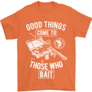 Funny Fishing Those Who Bait Fisherman Mens T-Shirt Cotton Gildan Orange