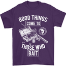 Funny Fishing Those Who Bait Fisherman Mens T-Shirt Cotton Gildan Purple