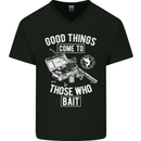 Funny Fishing Those Who Bait Fisherman Mens V-Neck Cotton T-Shirt Black