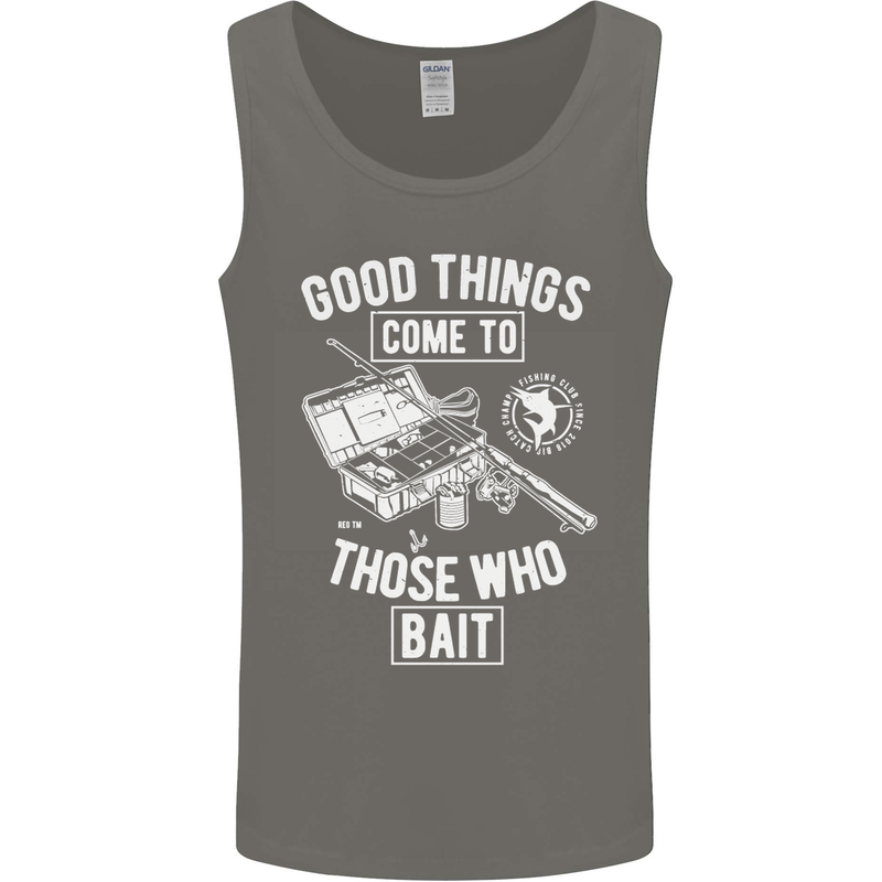 Funny Fishing Those Who Bait Fisherman Mens Vest Tank Top Charcoal