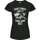 Funny Fishing Those Who Bait Fisherman Womens Petite Cut T-Shirt Black