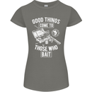 Funny Fishing Those Who Bait Fisherman Womens Petite Cut T-Shirt Charcoal