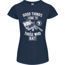 Funny Fishing Those Who Bait Fisherman Womens Petite Cut T-Shirt Navy Blue