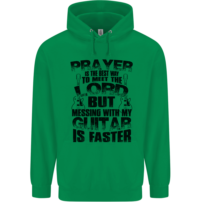 Funny Guitar Slogan Childrens Kids Hoodie Irish Green