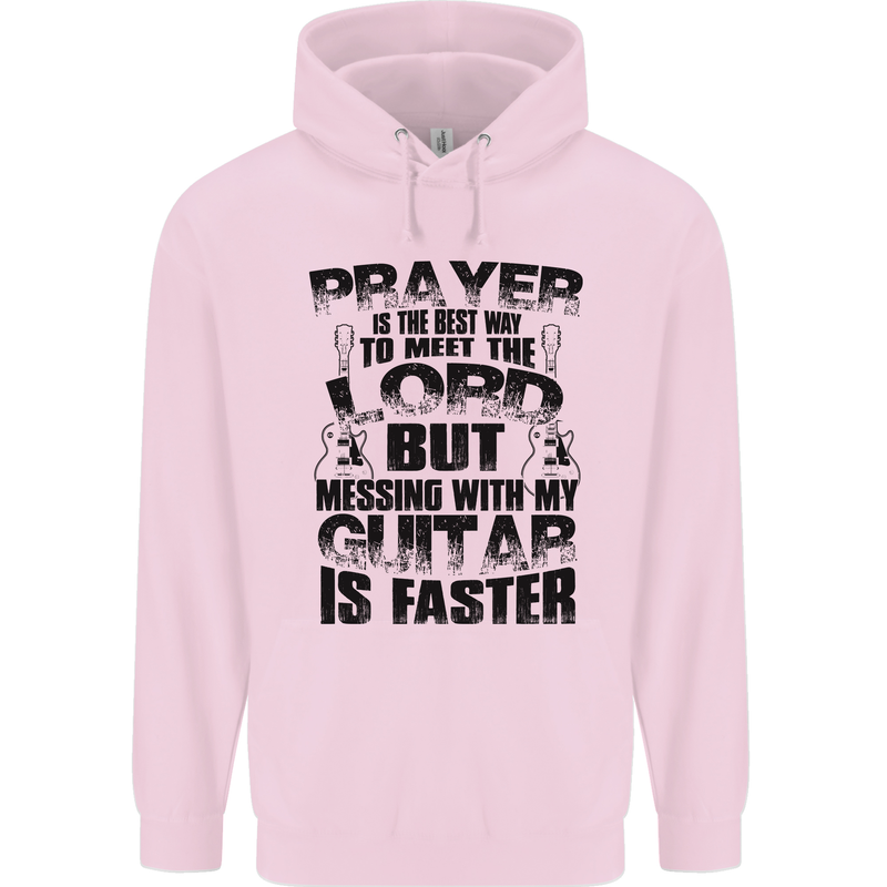 Funny Guitar Slogan Childrens Kids Hoodie Light Pink