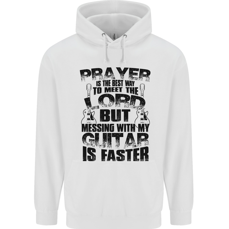 Funny Guitar Slogan Childrens Kids Hoodie White